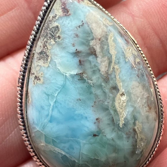 Natural Larimar Stone Jewelry Crystal Pendant - Picture 7 of 9